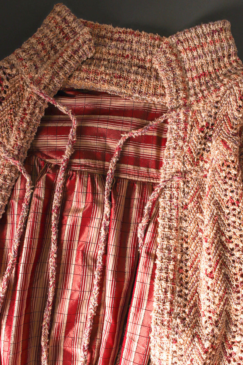 Vintage Unsigned Missoni Chevron Knit Cocoon Sweater collar chest ties @ Recess LA