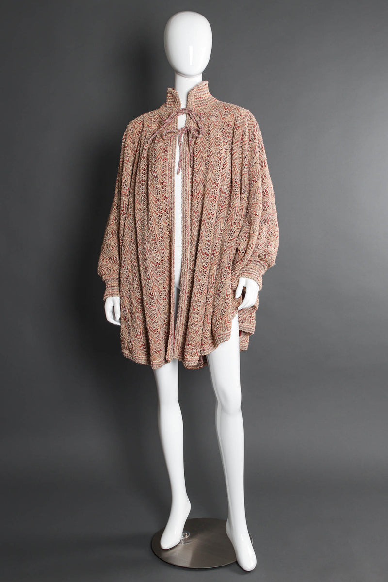 Vintage Unsigned Missoni Chevron Knit Cocoon Sweater mannequin front @ Recess LA