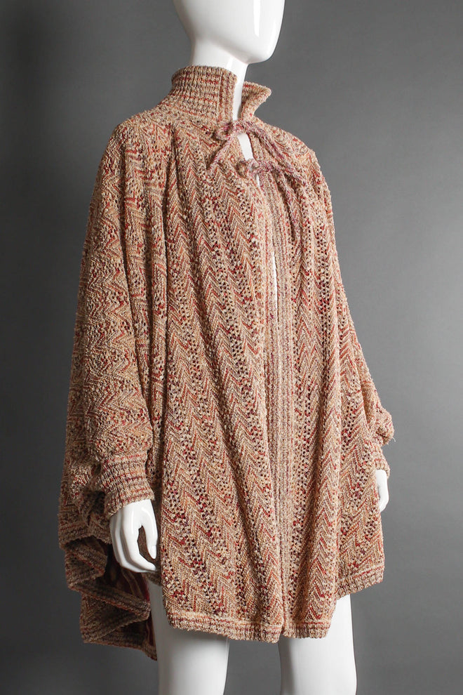 Vintage Unsigned Missoni Chevron Knit Cocoon Sweater mannequin angle close @ Recess LA