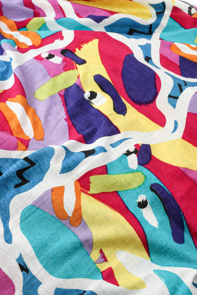 Vintage Missoni Abstract Faces Dress print/faces detail @ Recess LA