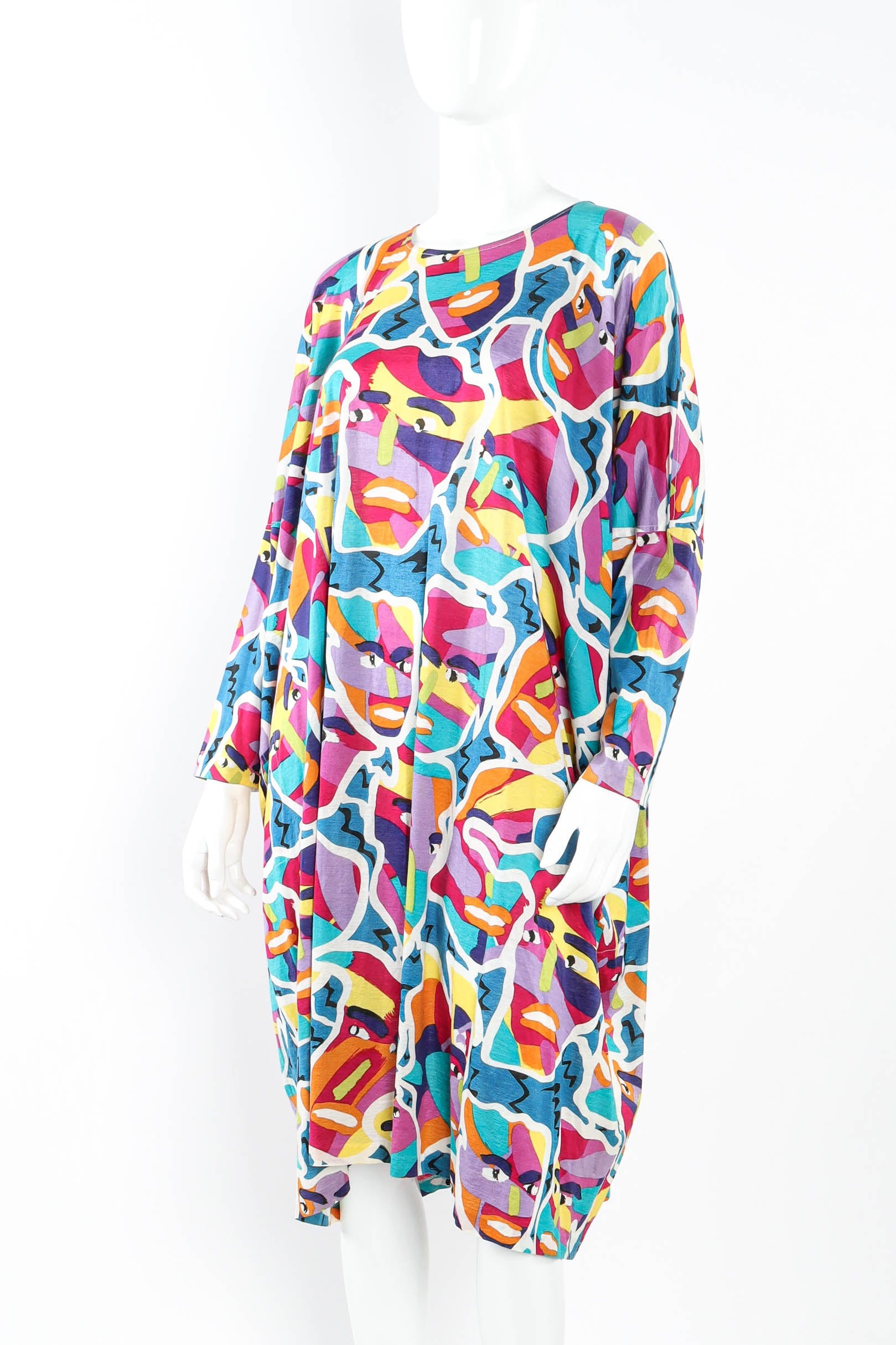 Vintage Missoni Abstract Faces Dress on mannequin angle @ Recess LA