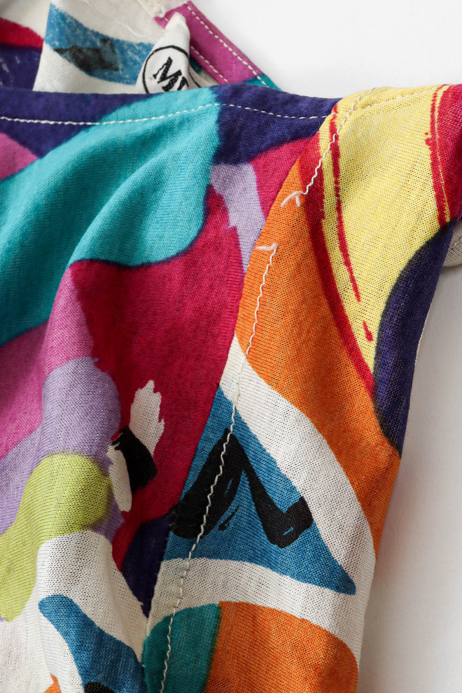Vintage Missoni Abstract Faces Dress back L shoulder loose stitching @ Recess LA
