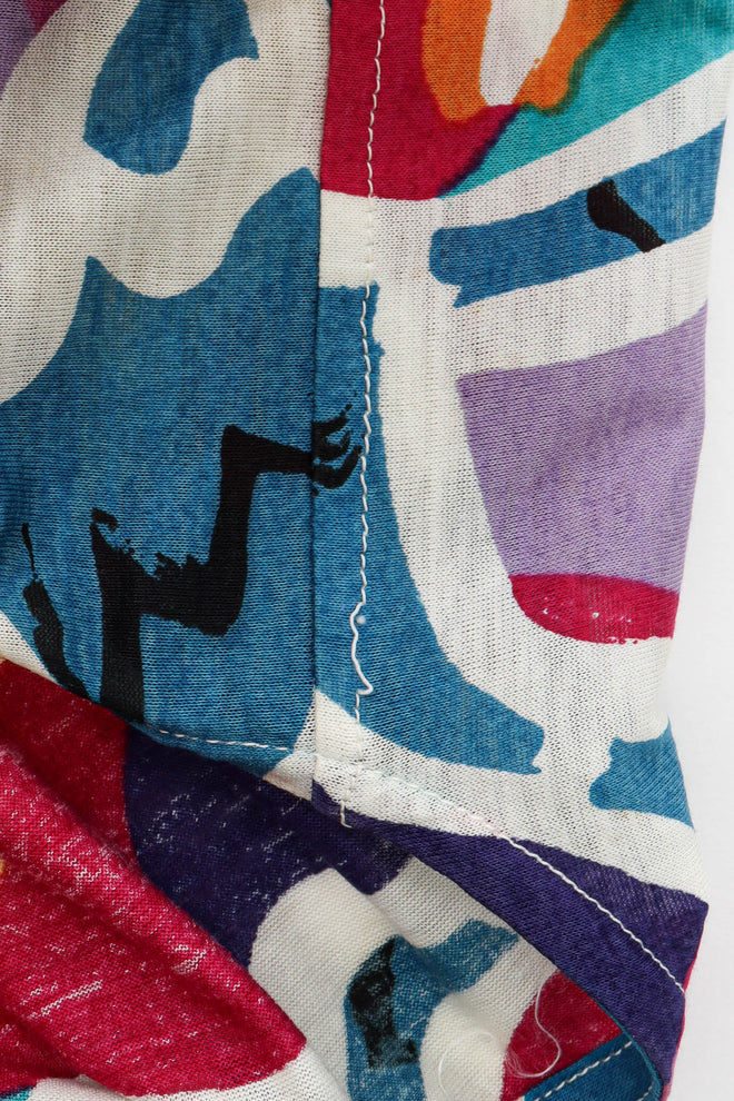 Vintage Missoni Abstract Faces Dress back R shoulder loose stitching @ Recess LA
