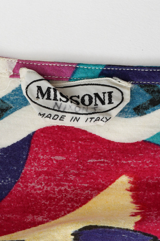 Vintage Missoni Abstract Faces Dress tag detail @ Recess LA