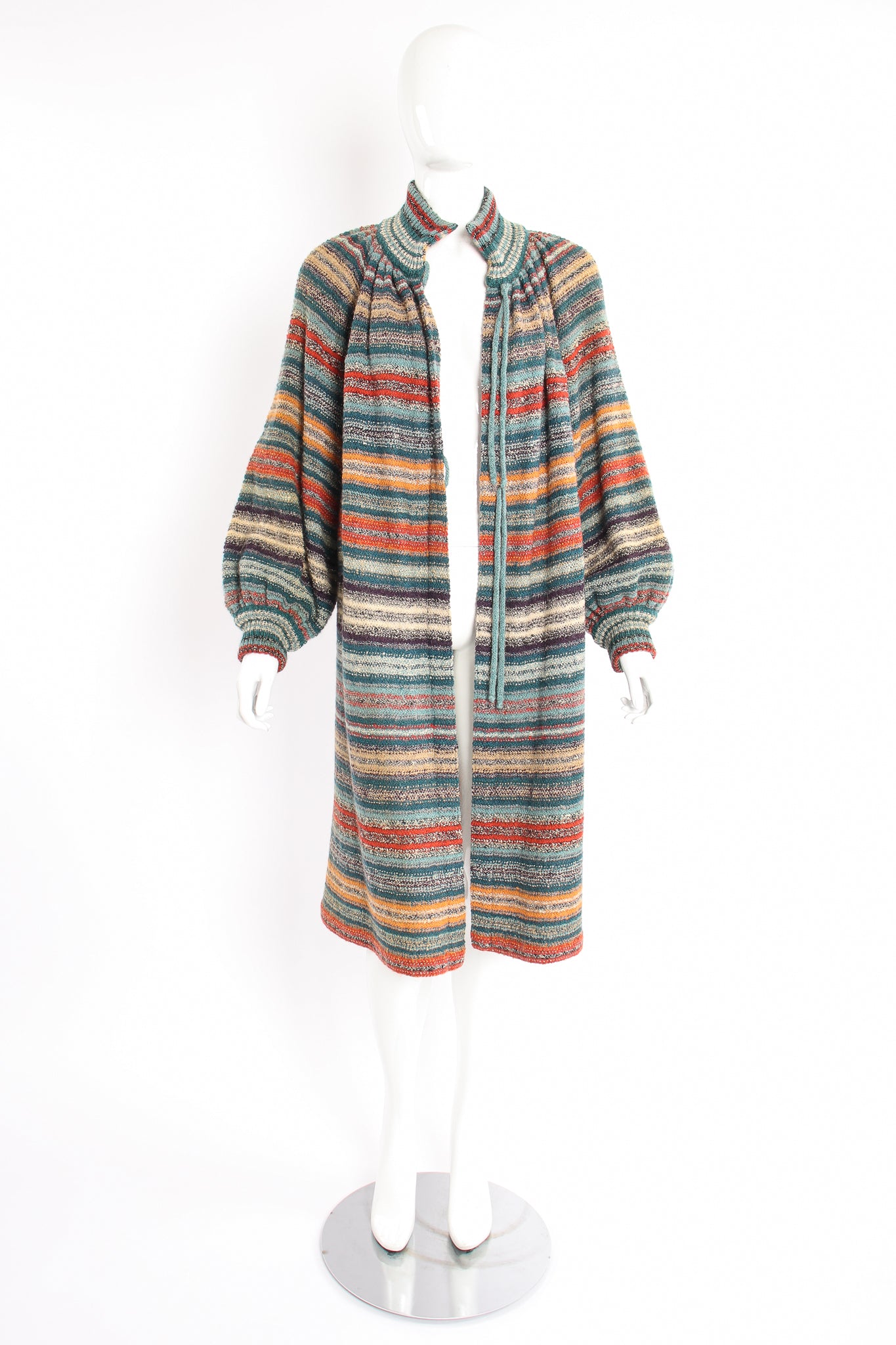 Vintage Missoni Balloon Sleeve Sweater Duster on Mannequin open at Recess Los Angeles