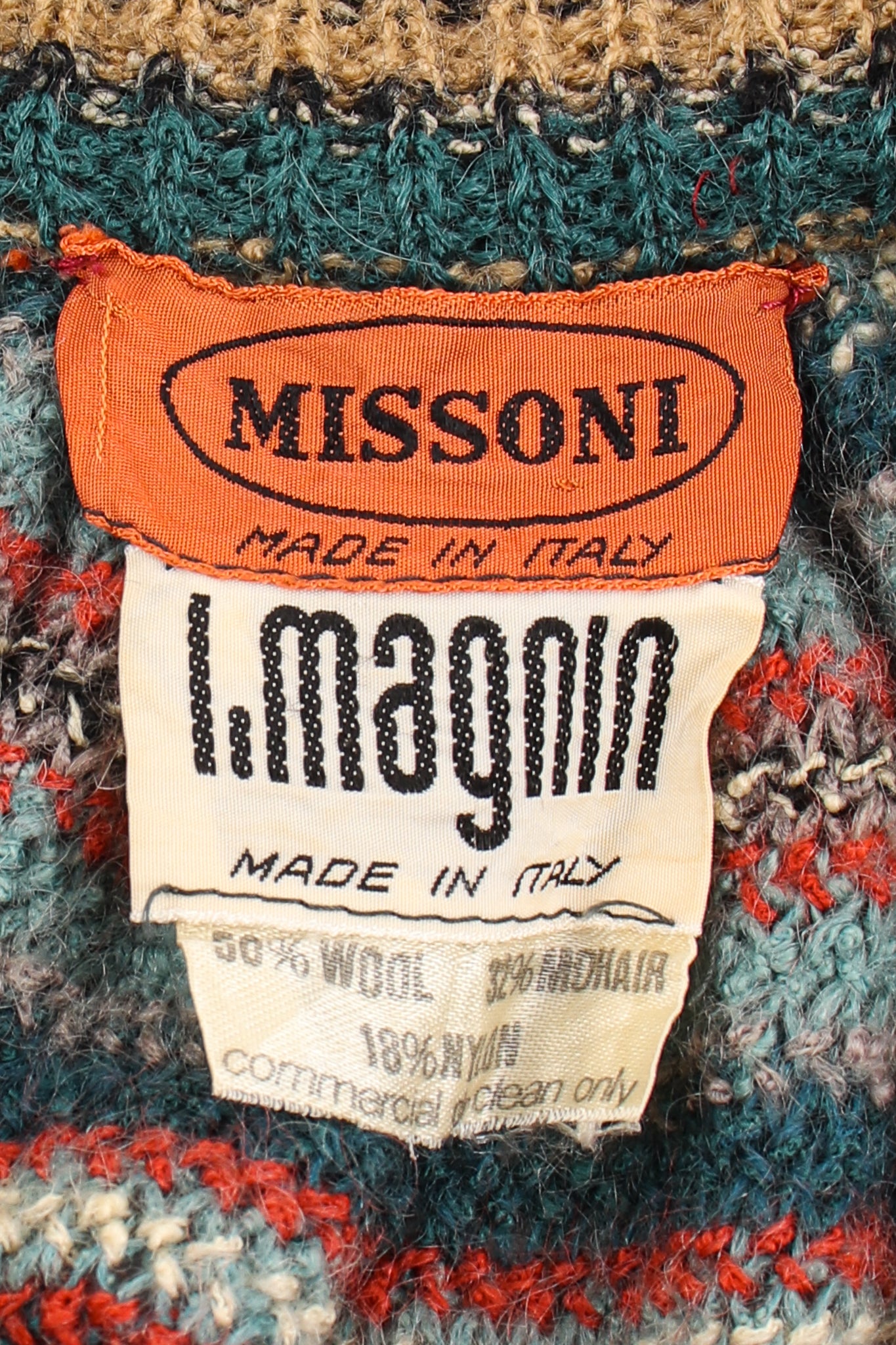 Vintage Missoni Balloon Sleeve Sweater Duster label at Recess Los Angeles