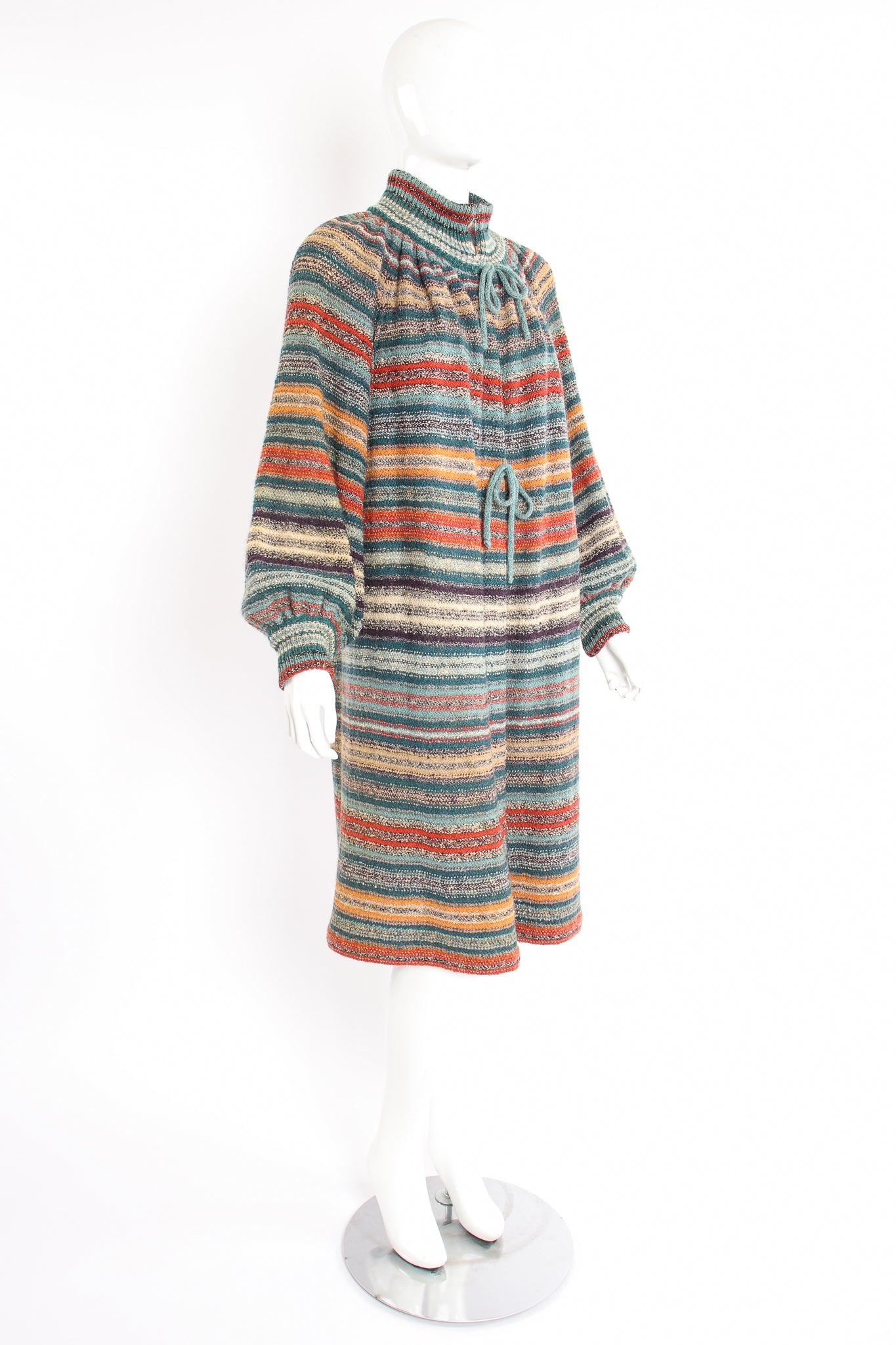 Vintage Missoni Balloon Sleeve Sweater Duster on Mannequin angle at Recess Los Angeles