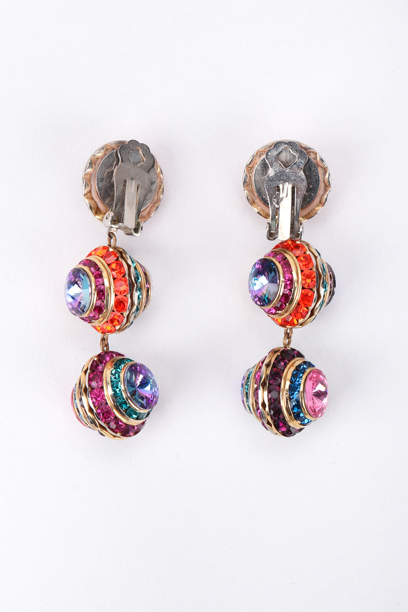 Recess Los Angeles Vintage Mister Bijoux Rainbow Crystal Disco Ball Drop Earrings