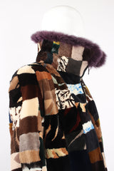 Vintage Moda Martani Patchwork Fur Collar Jacket on Mannequin collar crop at Recess Los Angeles