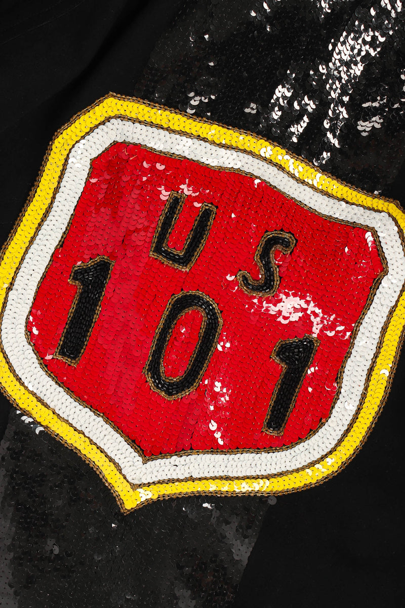 Vintage Modi Sequin Traffic Sign Jacket U S 101 back @ Recess Los Angeles
