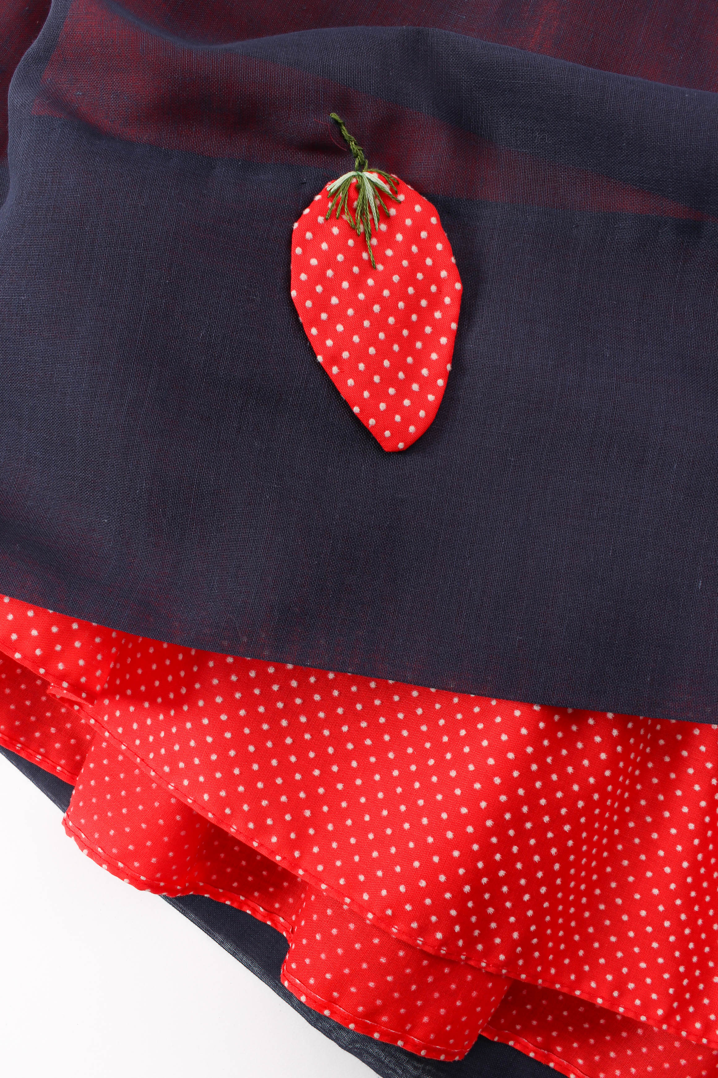 Vintage Mole for I.Magnin Strawberry Patch Skirt berry & hemline detail  @ Recess LA