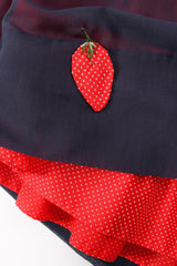 Vintage Mole for I.Magnin Strawberry Patch Skirt berry & hemline detail  @ Recess LA