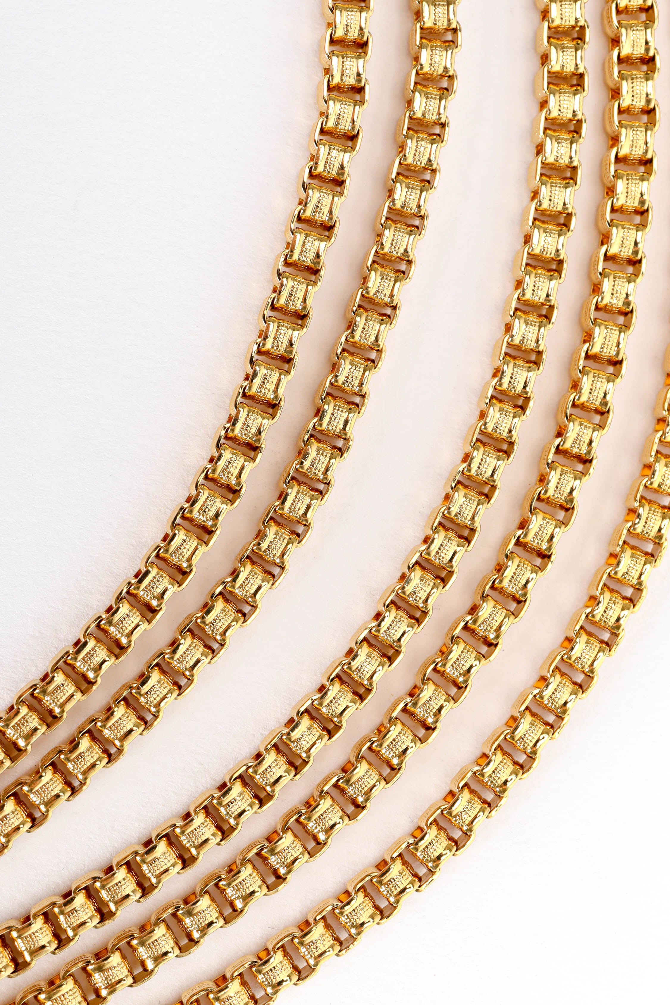 Vintage Monet Scalloped Wing Necklace booklink chain detail @ Recess LA