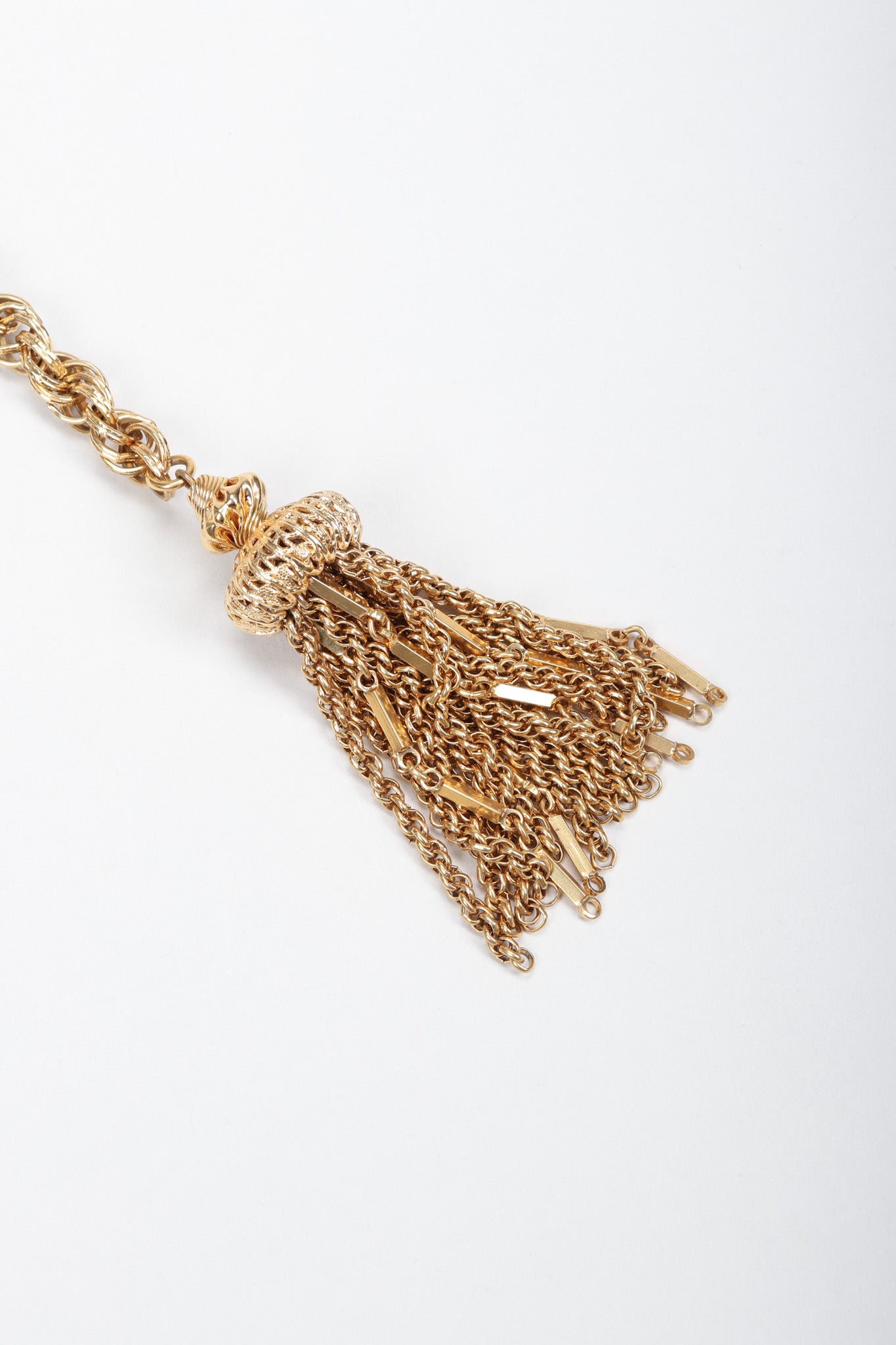 Recess Los Angeles Vintage Monet Gold Tassel Wrap Necklace Belt II