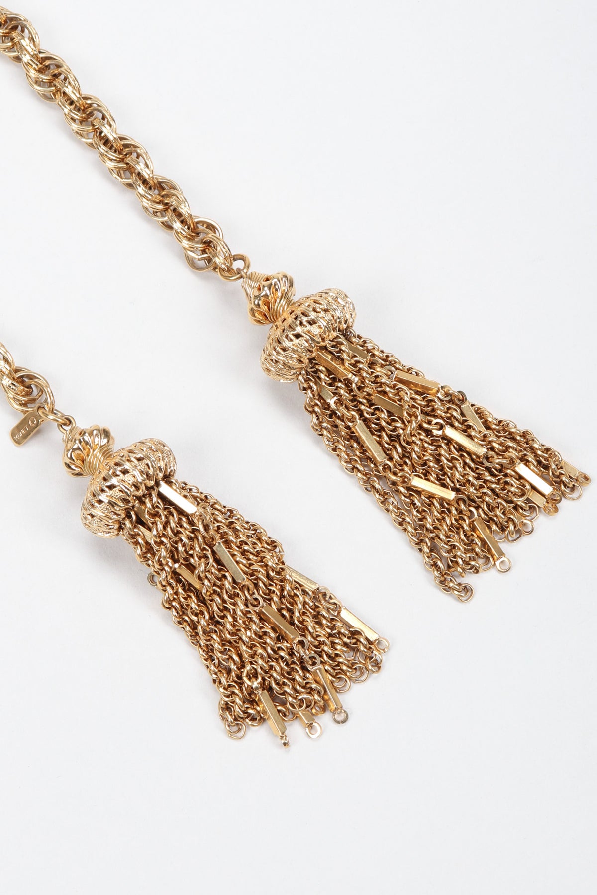 Vintage Gold Tone Tassel Necklace Belt Accessory Vintage Monet Gold Tassel Wrap Necklace Belt III – Recess main image 2