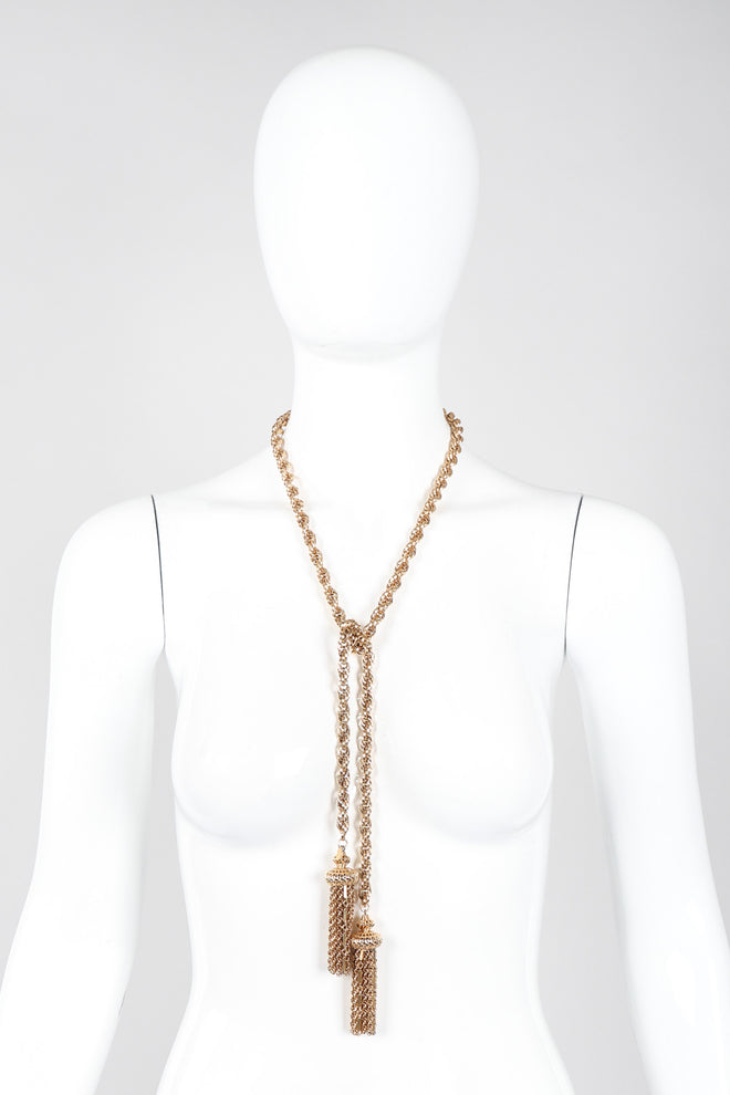 Recess Los Angeles Vintage Monet Gold Tassel Wrap Necklace Belt II