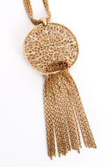 Vintage Monet Golden Jellyfish Tassel Pendant backside at Recess Los Angeles