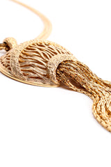 Vintage Monet Golden Jellyfish Tassel Pendant detail at Recess Los Angeles