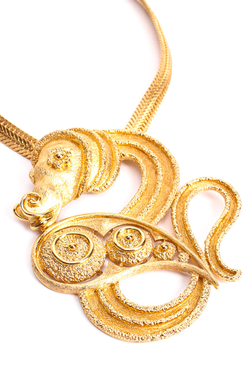 Vintage Monet Mythic Seahorse Collar Necklace detail at Recess Los Angeles