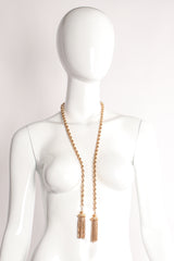 Vintage Monet Tassel Wrap Lariat Necklace on mannequin at Recess Los Angeles