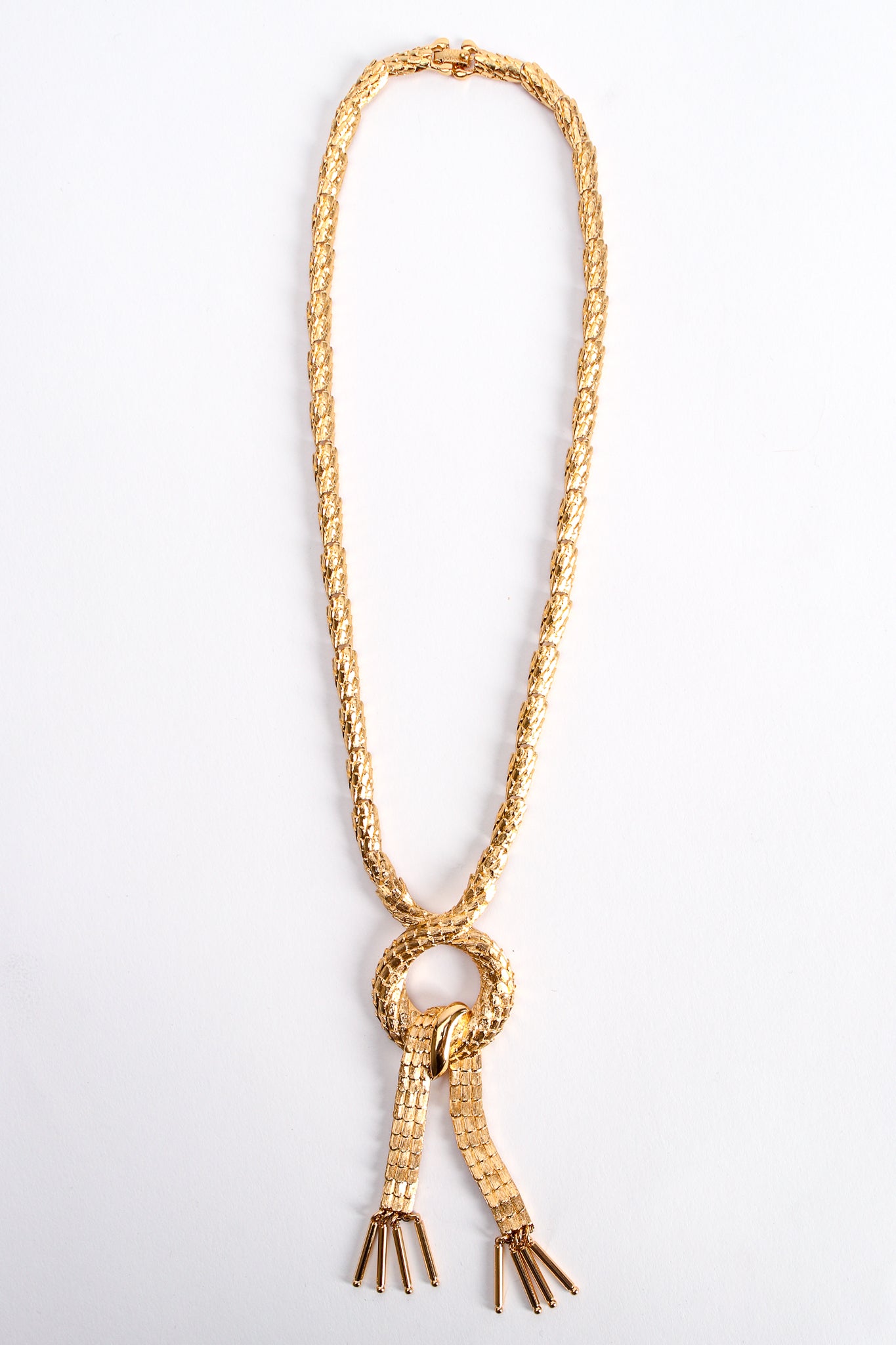 Vintage Monet Dragon Scale Knot Tassel Necklace at Recess Los Angeles
