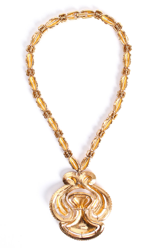 Vintage Monet Textured Paisley Door Knocker Pendant backside at Recess Los Angeles