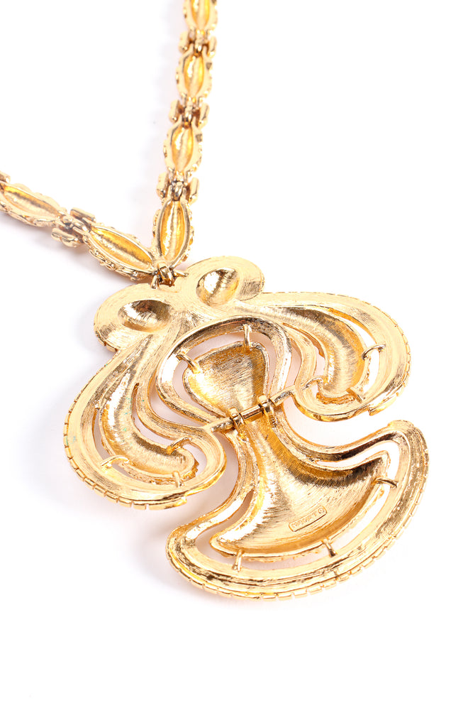Vintage Monet Textured Paisley Door Knocker Pendant backside at Recess Los Angeles