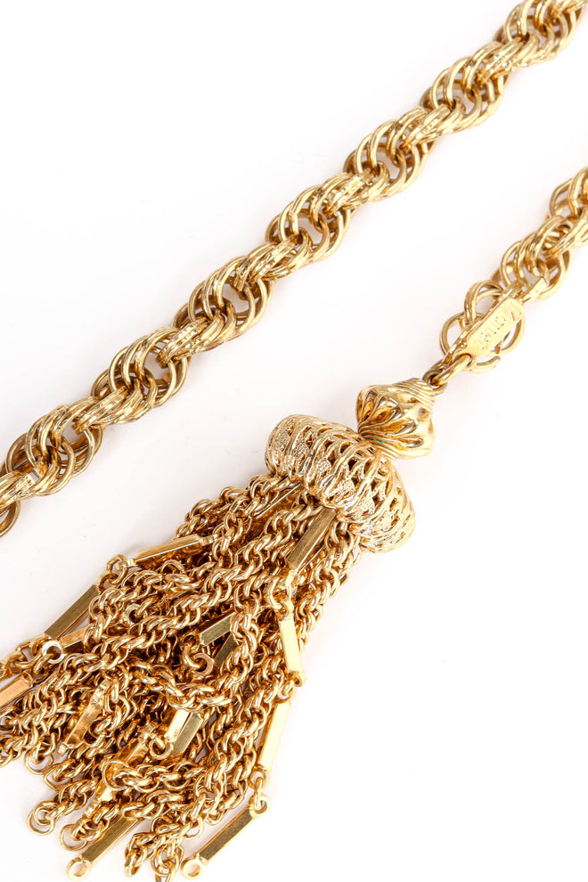 Vintage Monet Metal Twist Tassel Wrap Lariat bell/chain @ Recess Los Angeles