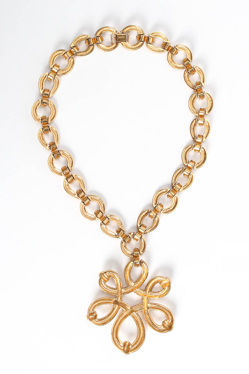 Vintage Monet Floral Knot Pendant Necklace back clasped @ Recess Los Angeles