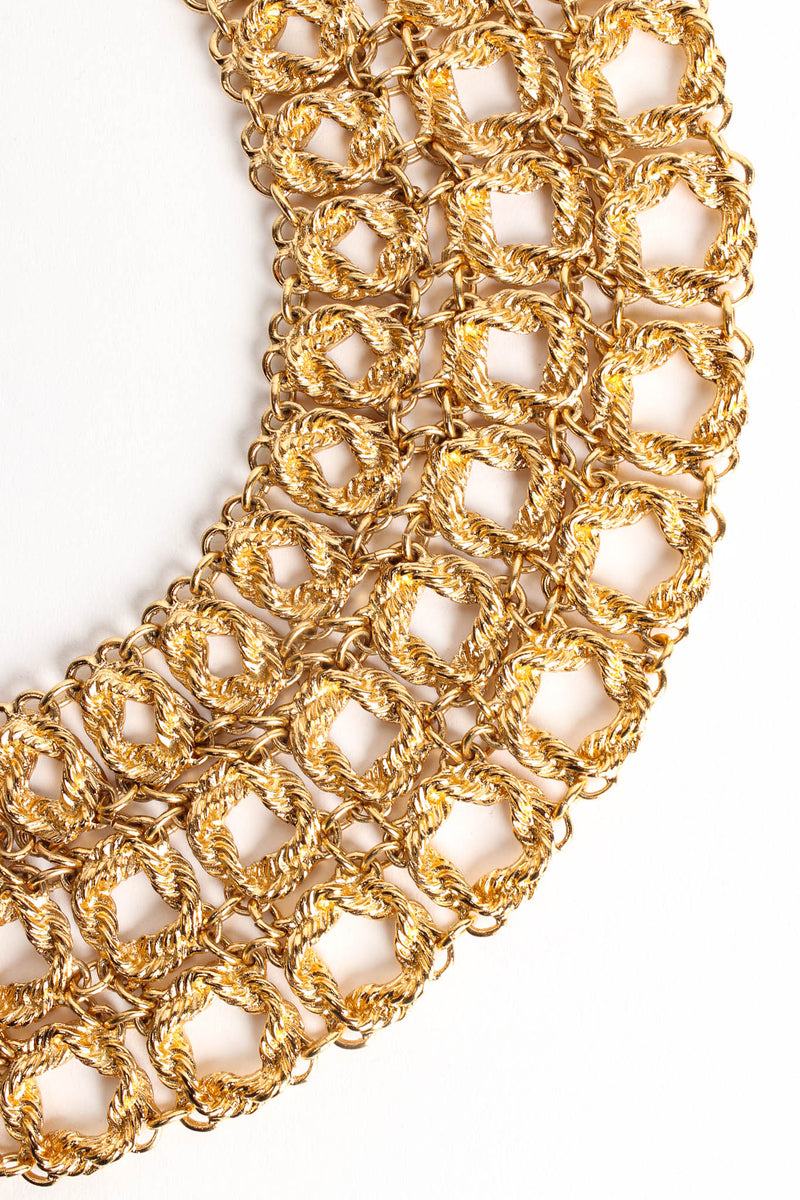 Vintage Monet Triple Row Rope Twist Bib Necklace links close @ Recess LA