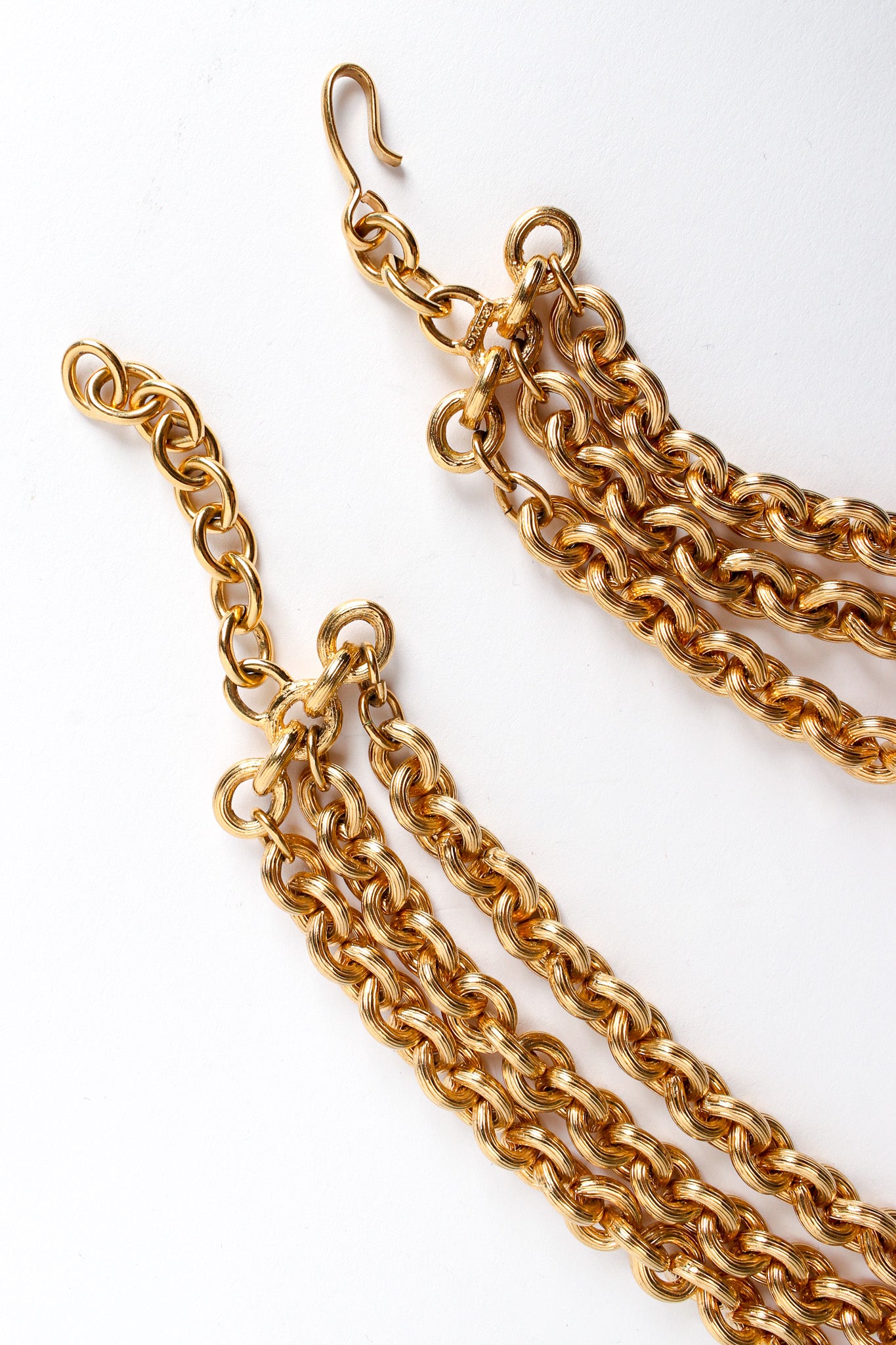 Vintage Monet Triple Chain Crystal & Rhinestone Necklace hook clasp @ Recess LA