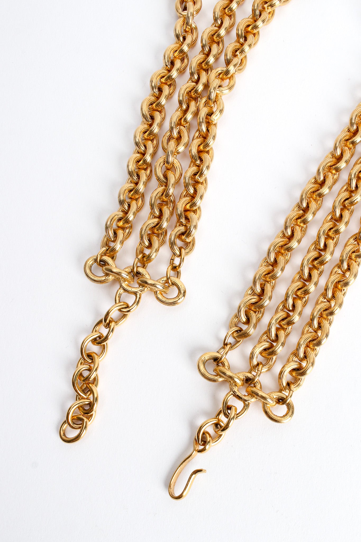 Vintage Monet Triple Chain Crystal & Rhinestone Necklace clasp @ Recess LA