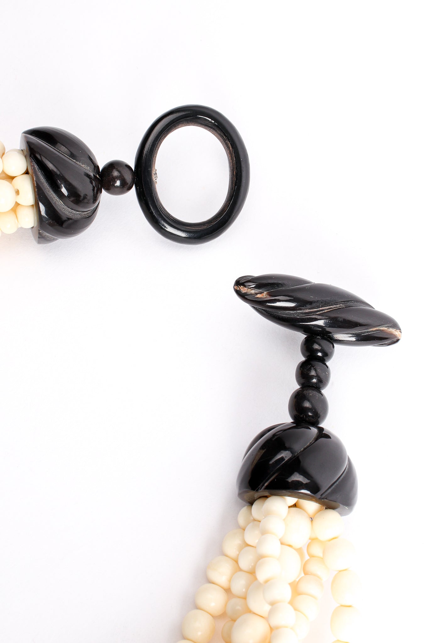 Gerda Lynggaard Pour Monies Vintage Bone Horn Necklace & Earring Set toggle clasp @ Recess
