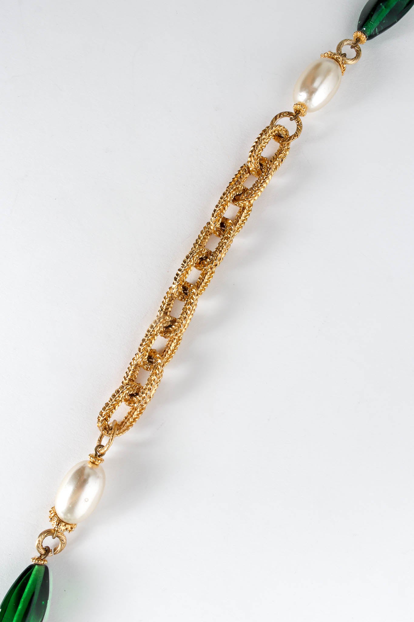 Vintage Monette of Paris Baroque Pearl & Glass Bead Necklace chain link @ Recess LA