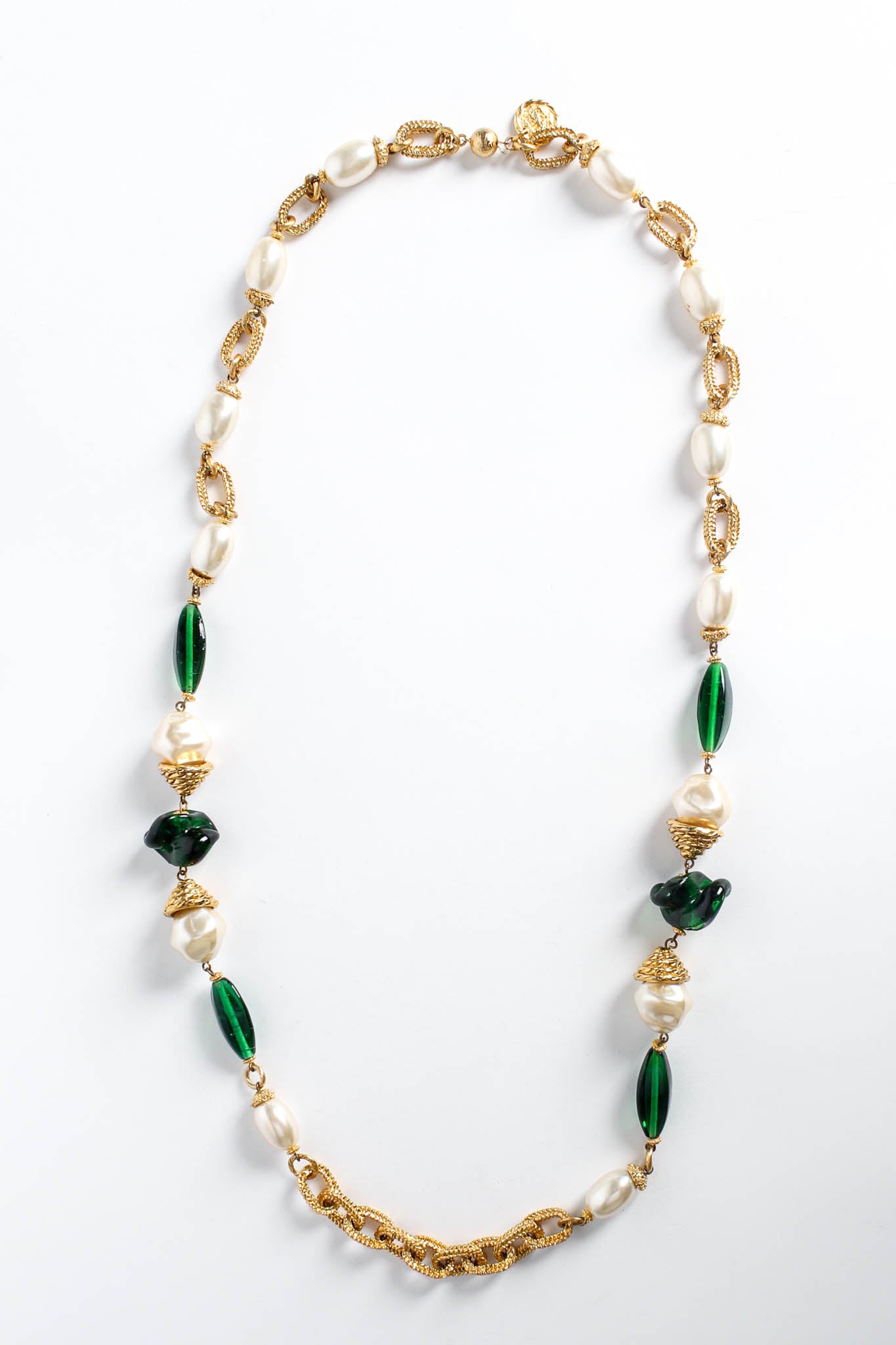 Vintage Monette of Paris Baroque Pearl & Glass Bead Necklace overall/round @ Recess LA