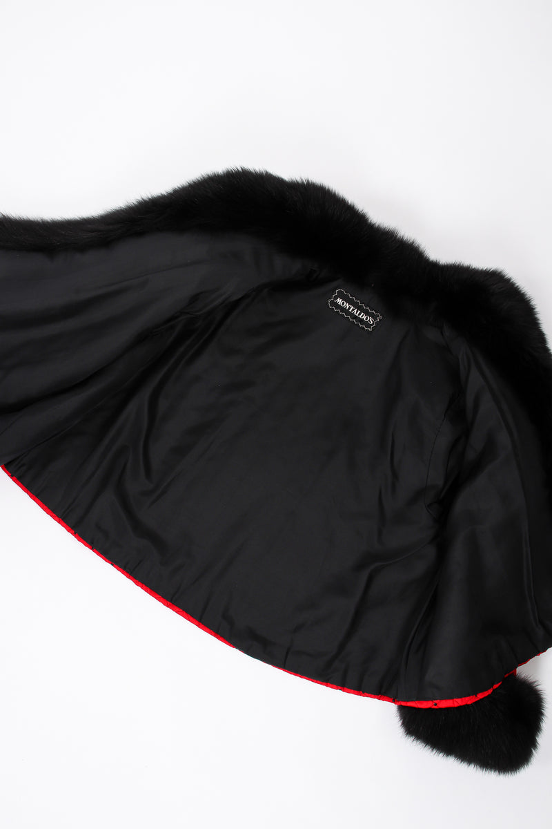Vintage Montaldos Quilted Fur Trim Swing Jacket lining at Recess Los Angeles