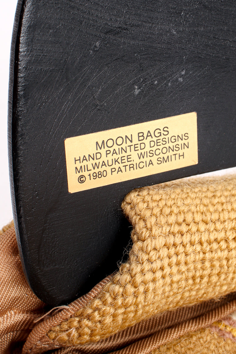 Vintage Moon Bags Iris Needlepoint Tapestry Clutch label at Recess Los Angeles