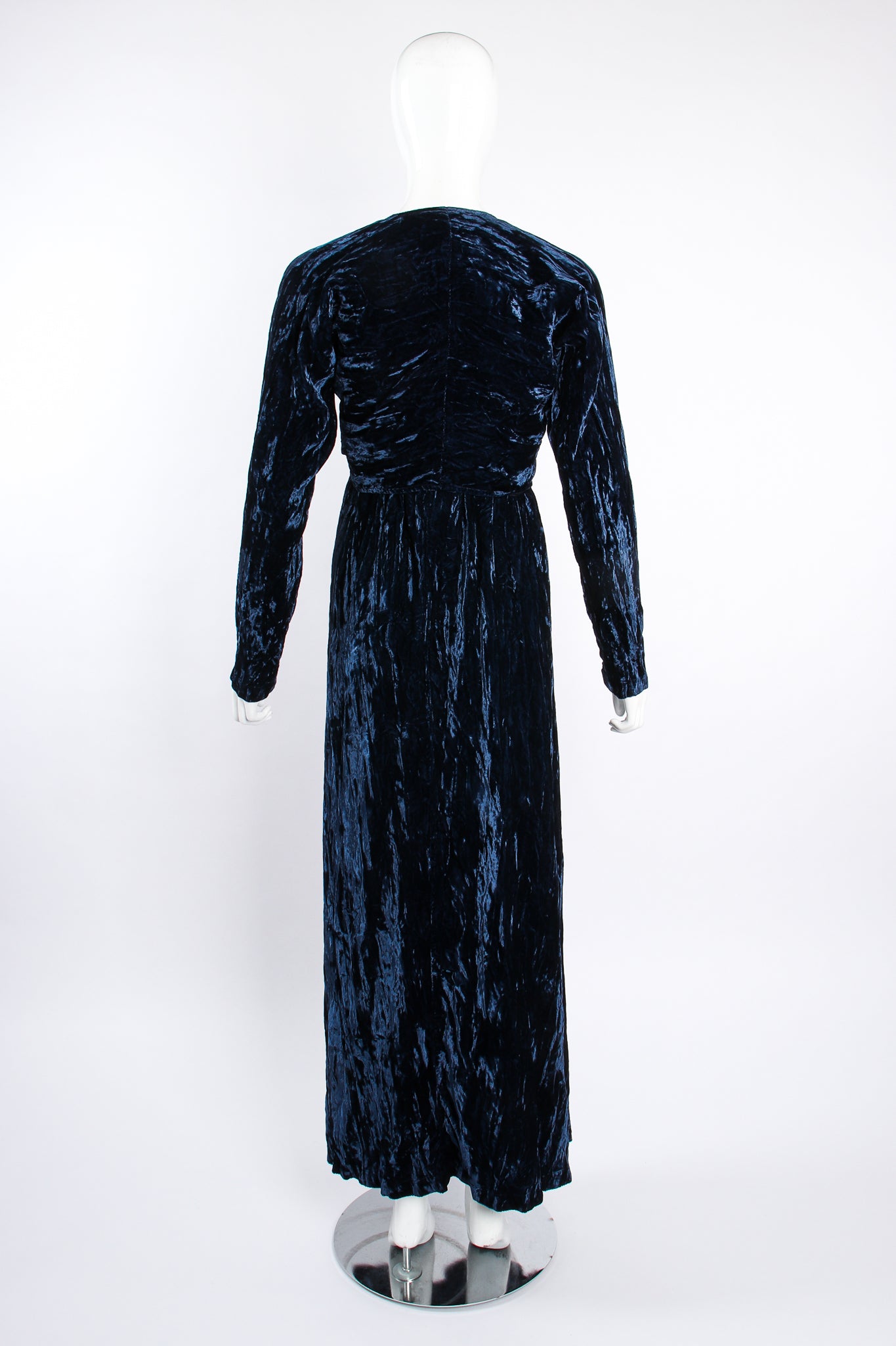 Vintage Morgane Le Fay Crushed Velvet Top & Dress Set on Mannequin back at Recess Los Angeles