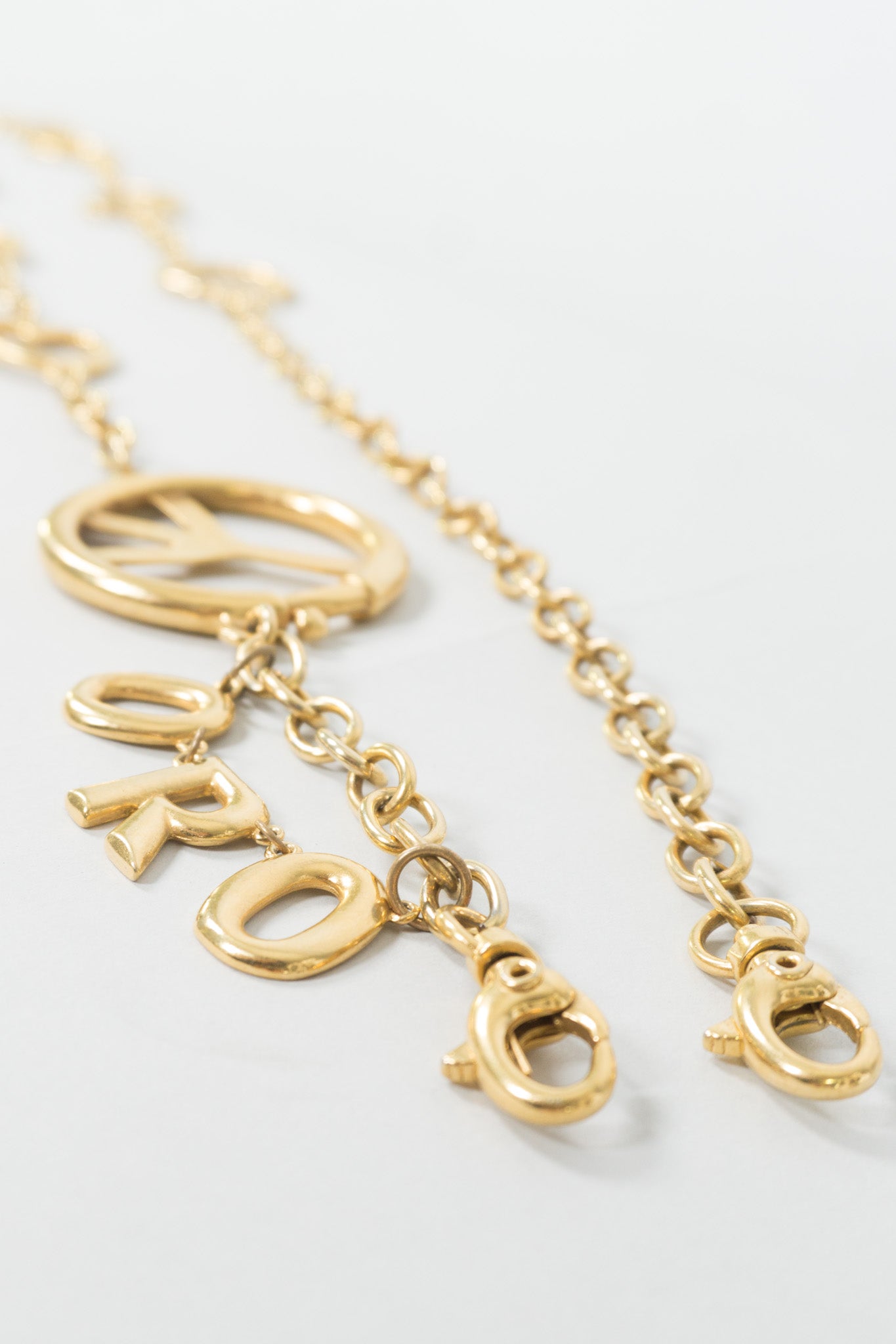 Moschino Peace Love Oro Belt Accessory Chain