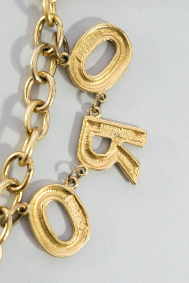 Moschino Peace Love Oro Belt Accessory Chain