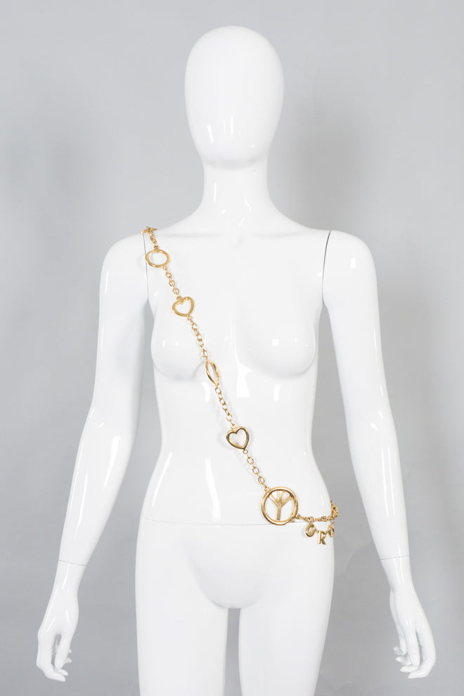 Moschino Peace Love Oro Belt Accessory Chain