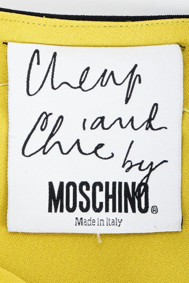 Vintage Moschino Cheap And Chic O-Ring Mermaid Skirt label on fabric At Recess Los Angeles
