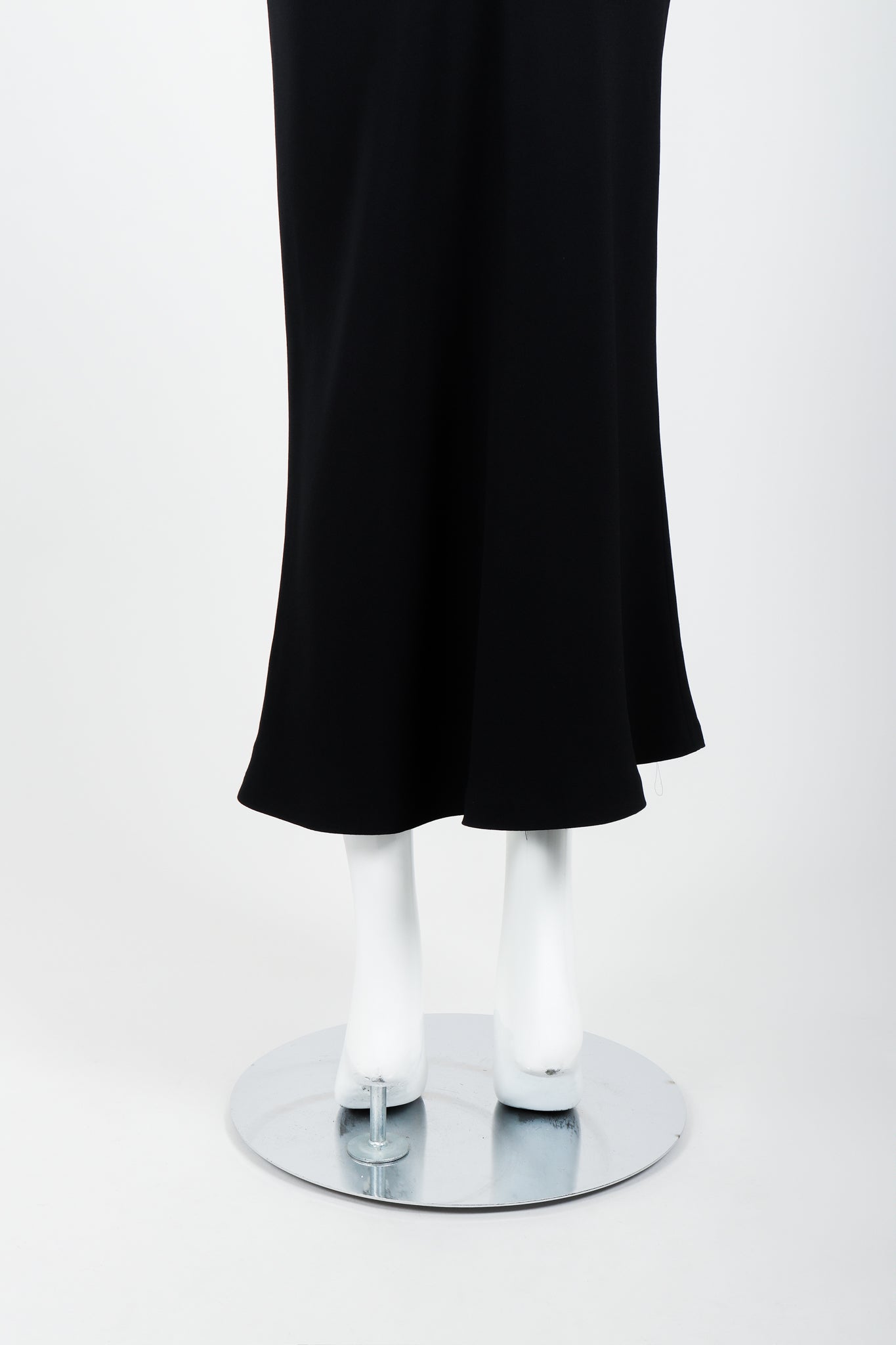 Vintage Moschino Cheap And Chic O-Ring Mermaid Skirt on Mannequin hem back At Recess Los Angeles