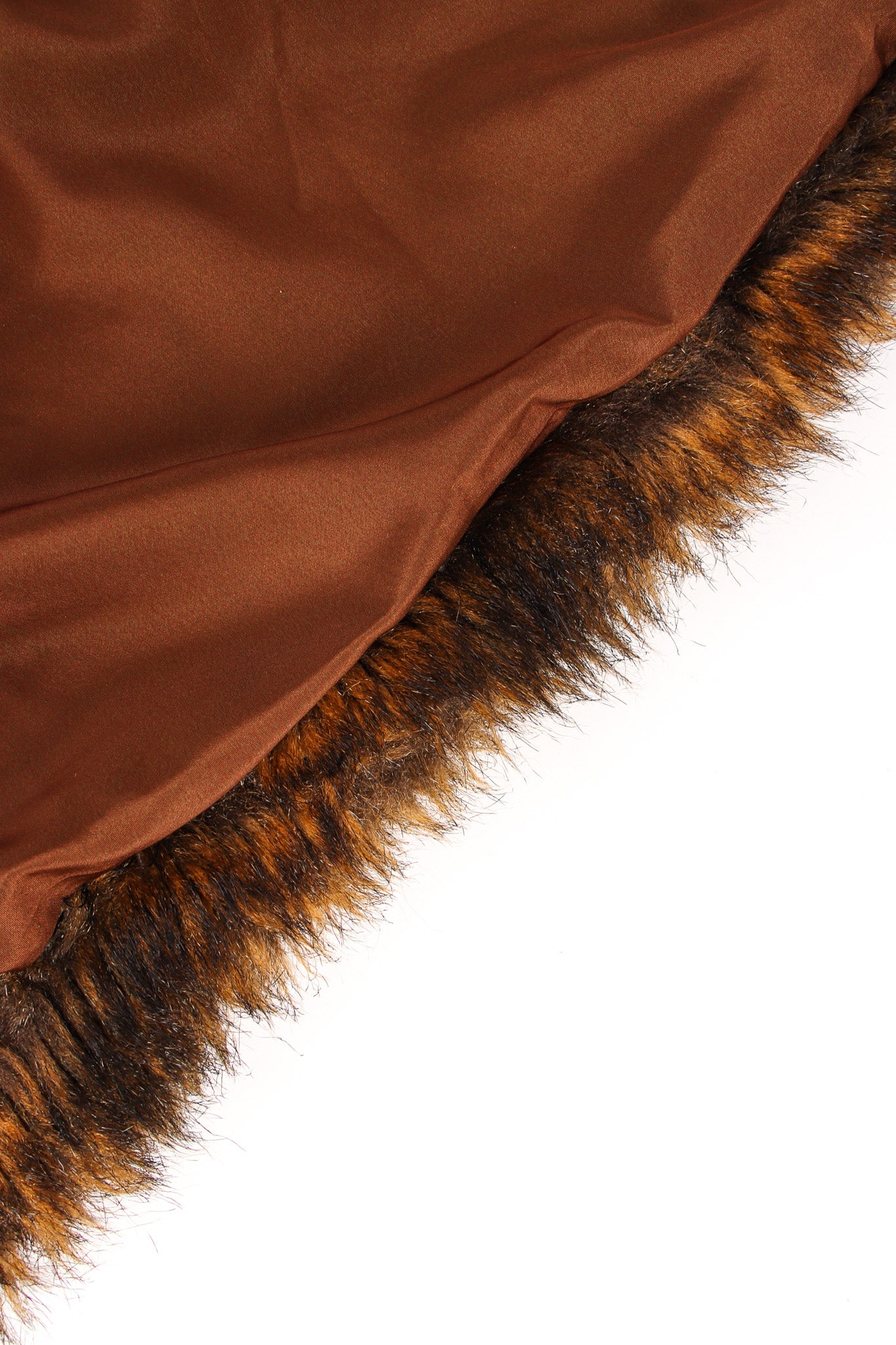 Vintage Moschino Fur For Fun Striped Faux Fur Coat lining/hem @ Recess LA