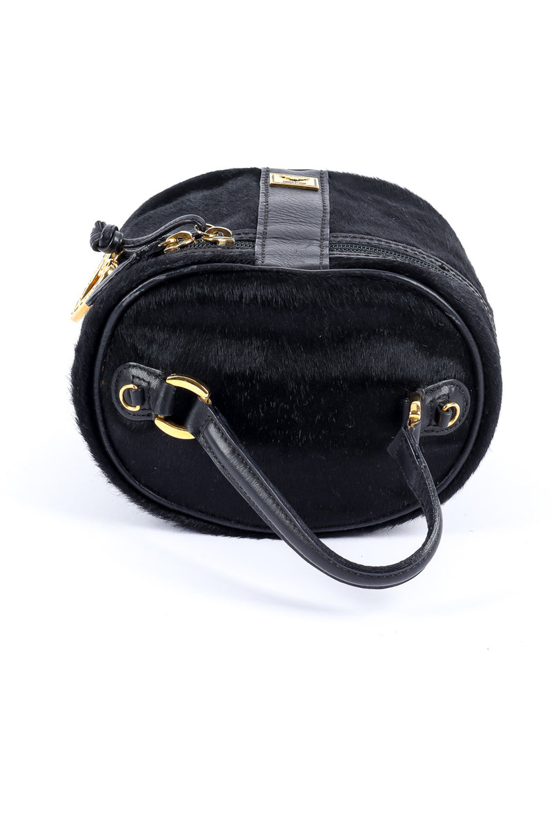 Moschino redwall pony hair mini bucket bag handle detail @recesslag