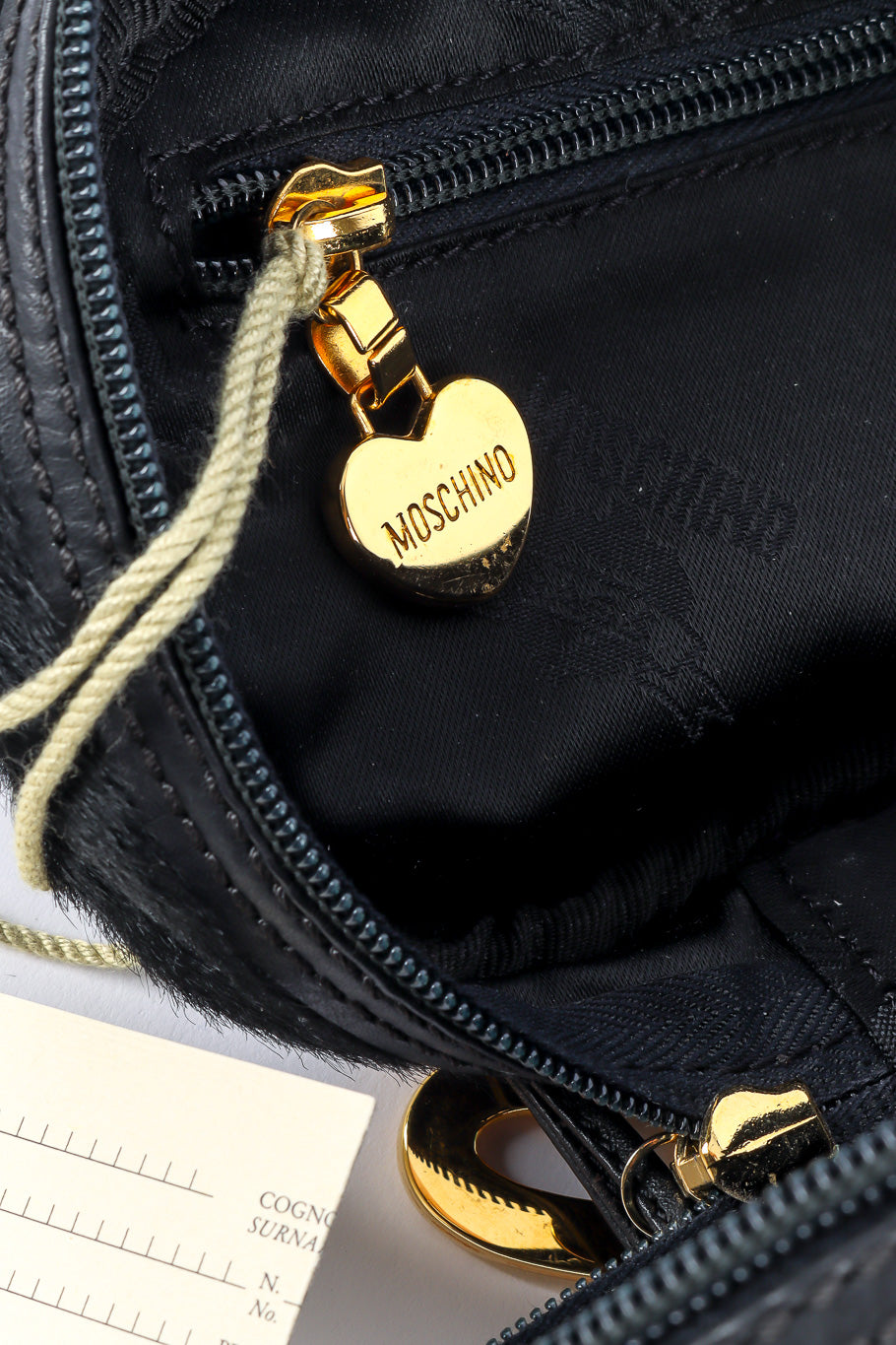 Moschino redwall pony hair mini bucket bag heart monogram @recesslag