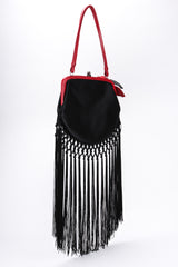 Recess Los Angeles Vintage Moschino Embroidered Satin Piano Shawl Frame Handbag