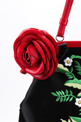 Recess Los Angeles Vintage Moschino Embroidered Satin Piano Shawl Frame Handbag