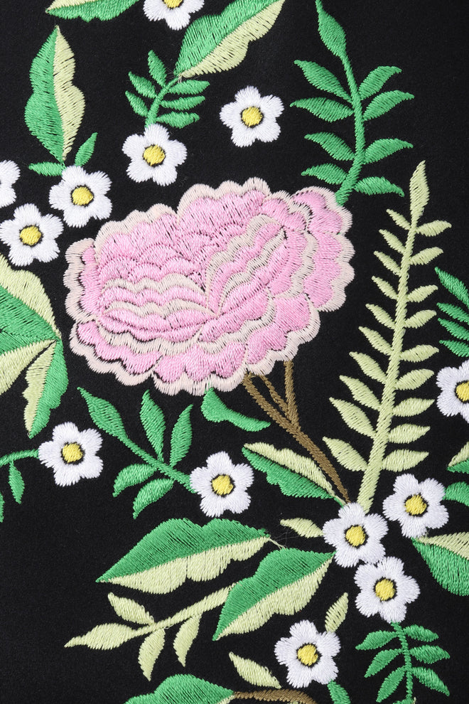 Recess Los Angeles Vintage Moschino Embroidered Satin Piano Shawl Frame Handbag