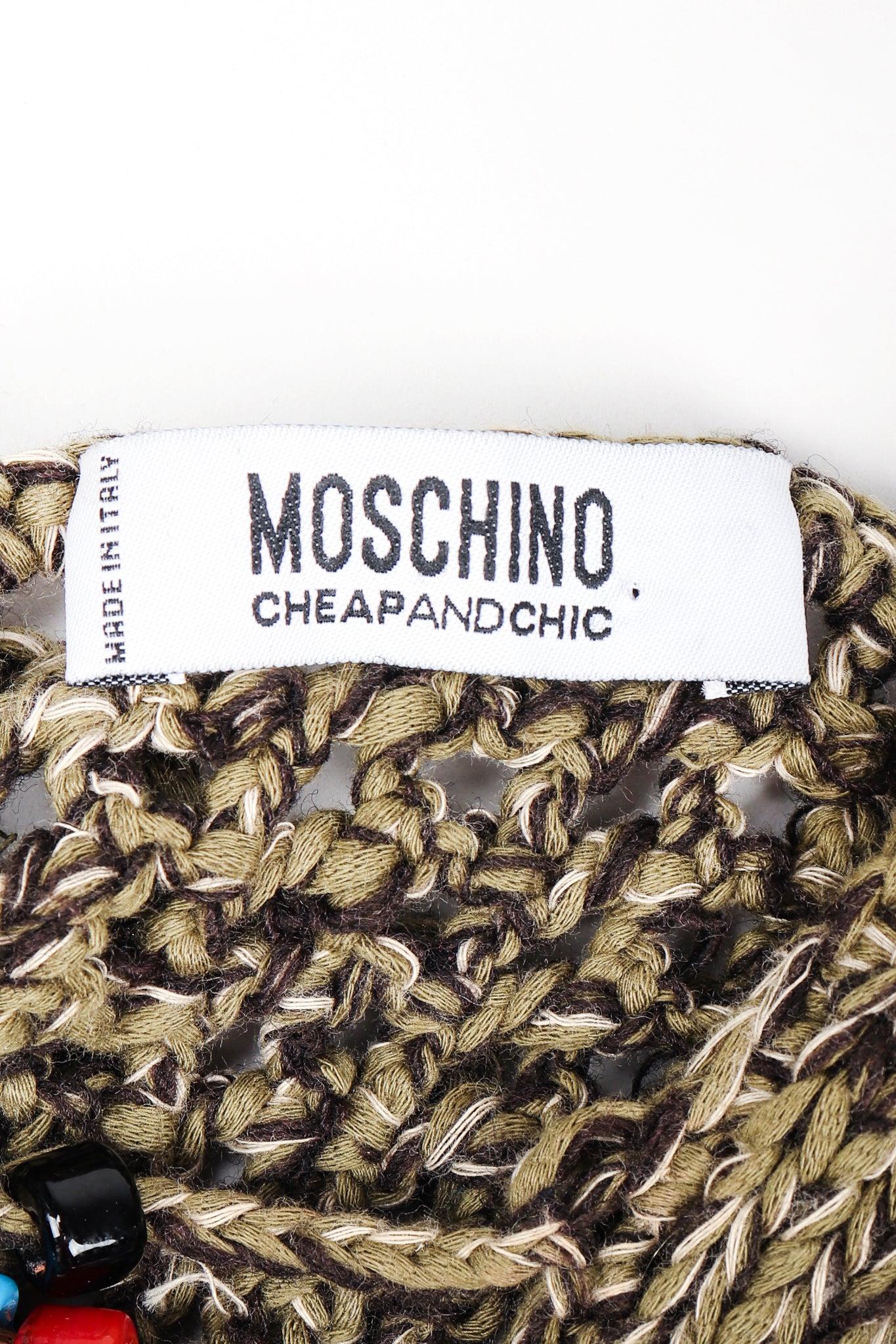 Recess Los Angeles Designer Consignment Vintage Moschino Braid Knit Bead Top
